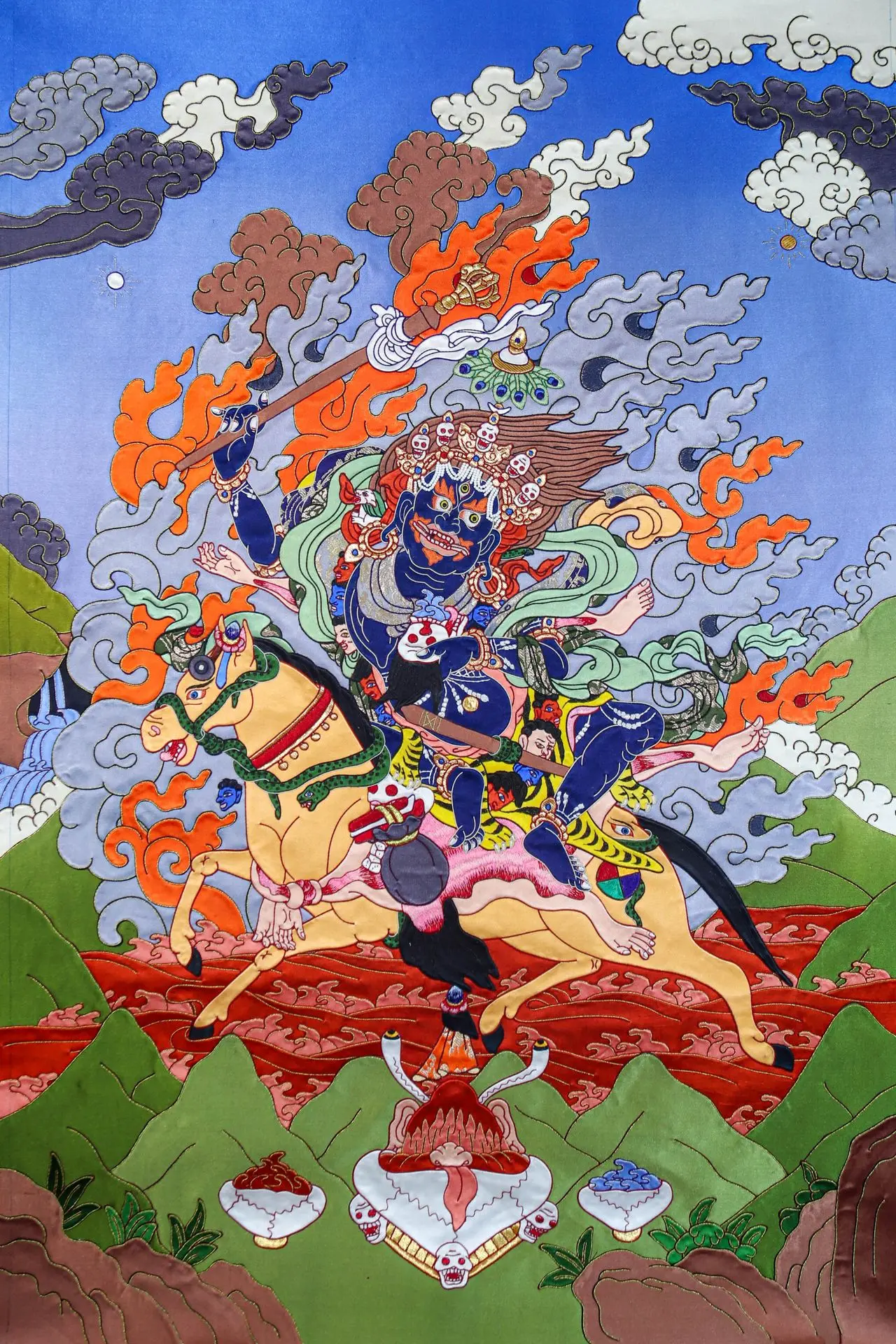 Palden Lhamo Thangka – Appliqué Cloth Protector