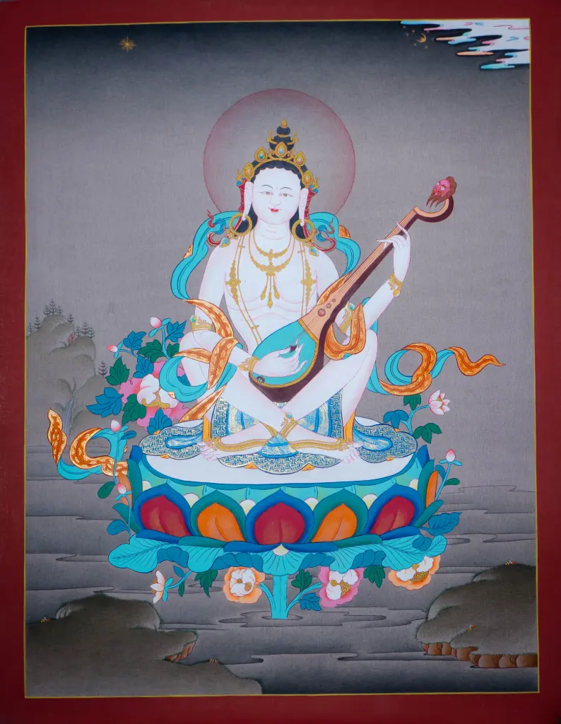 Saraswati Thangka – Karma Gadri Style