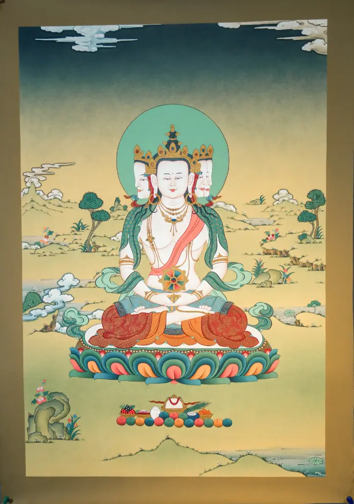 Maha Vairocana Thangka – Karma Gadri Style