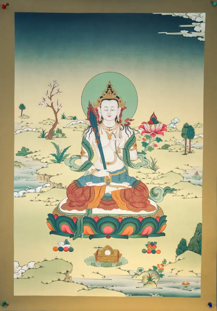 Akashagarbha Thangka – Karma Gadri Masterpiece – Bodhisattva of Infinite Space 