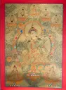 Green Tara Thangka – Five Dhyani Assembly