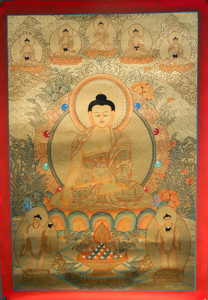 Shakyamuni Buddha Thangka – Golden Serthang Masterpiece
