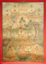 Green Tara Thangka – Five Dhyani Assembly