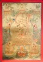 Guru Rinpoche Thangka – Golden Serthang Assembly – Radiance of Infinite Light