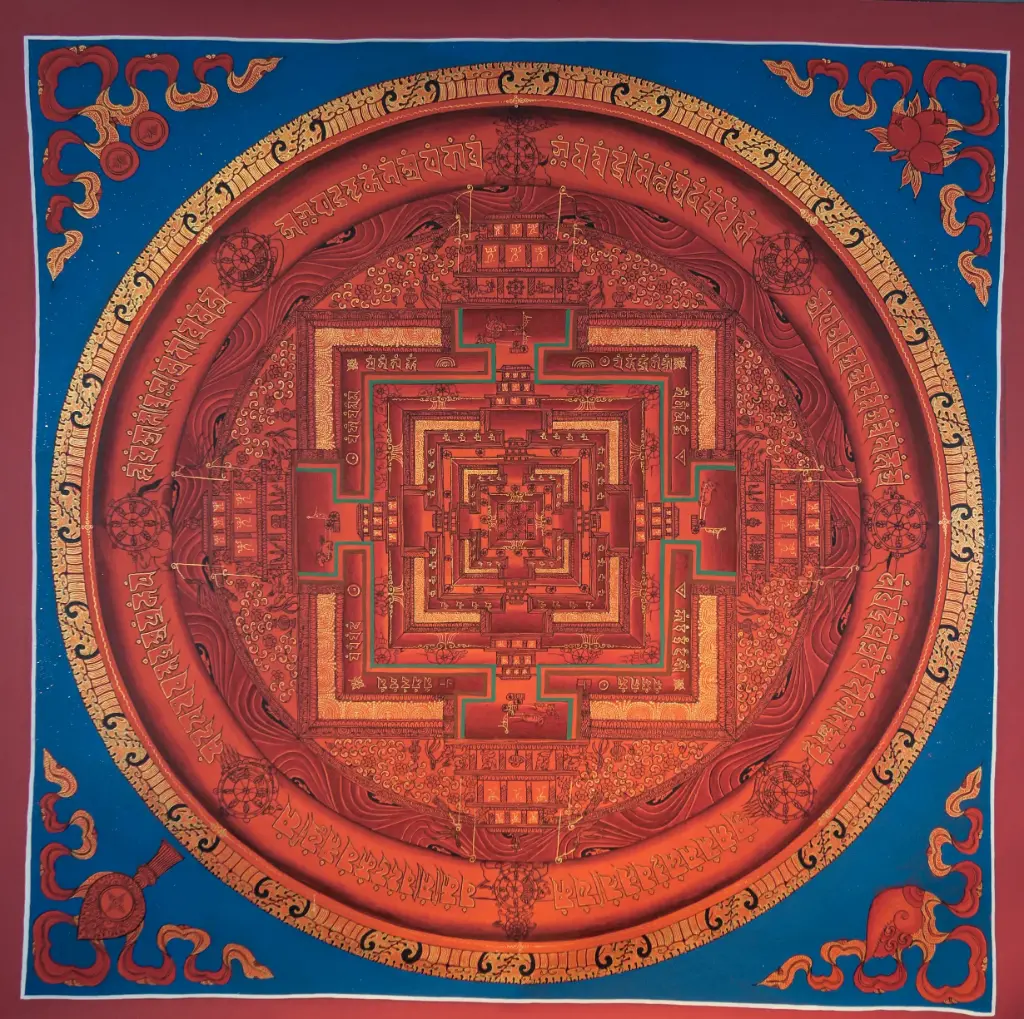 Red Kalachakra Mandala Thangka