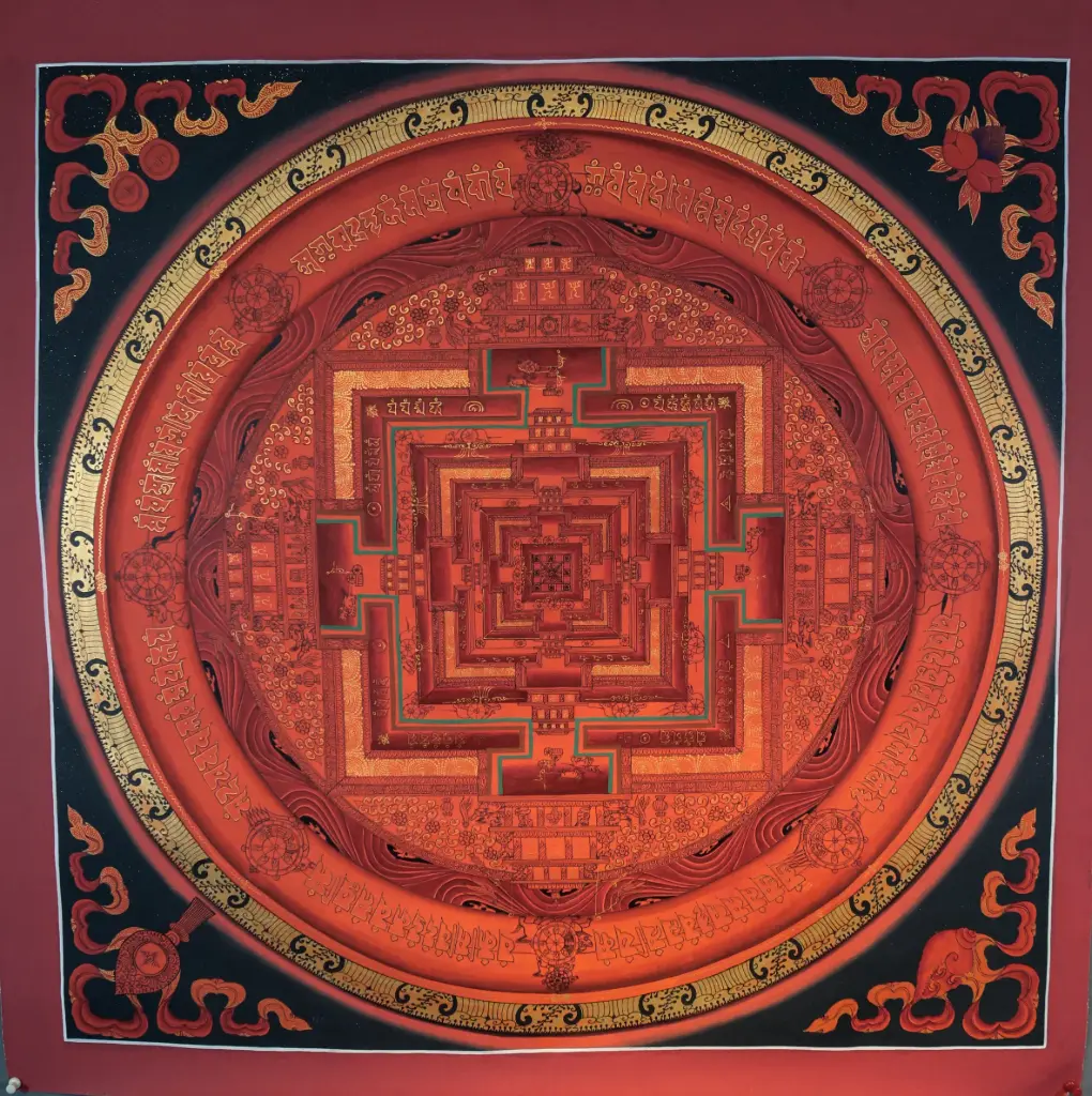 Red Kalachakra Mandala Thangka