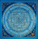 Sky Blue Kalachakra Mandala Thangka 