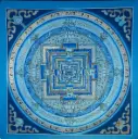Sky Blue Kalachakra Mandala Thangka 