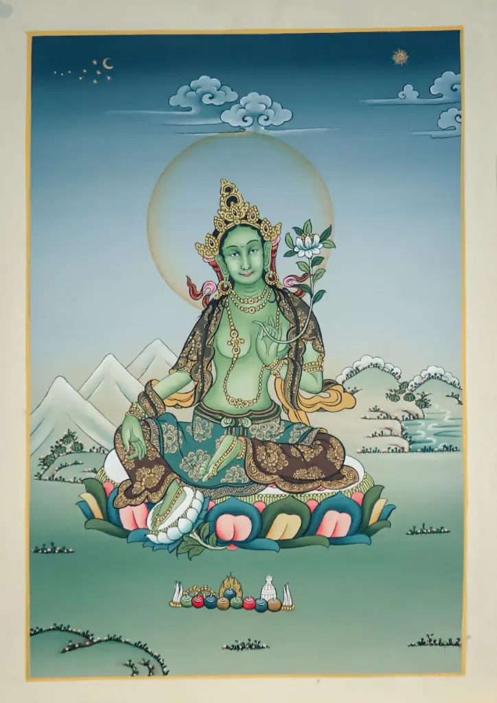 Green Tara Thangka – Karma Gadri Style