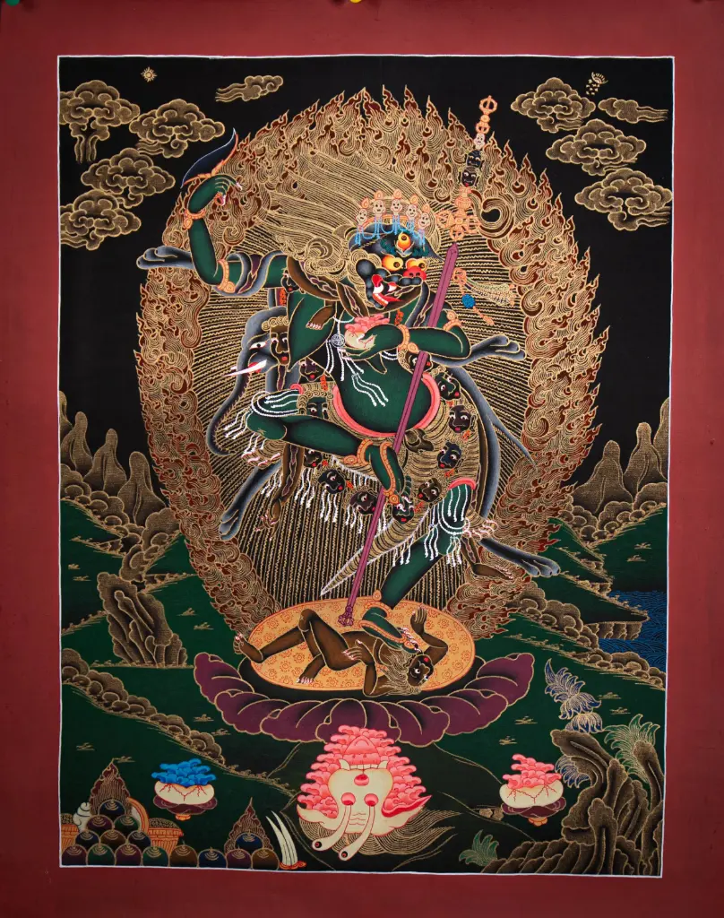 Simhamukhi Thangka – Nagthang Style – Roar of Liberating Wisdom