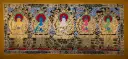 Five Dhyani Buddha Thangka (Lateral Nagthang Black-Gold Style)