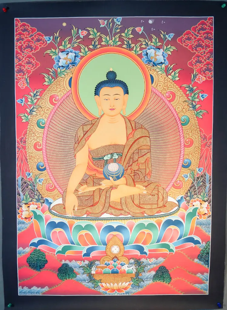Shakyamuni Buddha Thangka – Red Terrestrial Realm