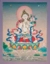 White Tara Thangka – Karma Gadri Serenity – Seven‑Eyed Healing Grace