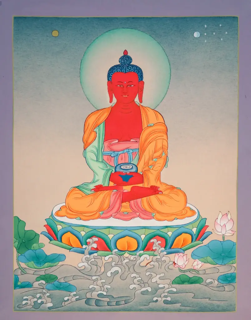 Amitabha Buddha Thangka – Karma Gadri Style