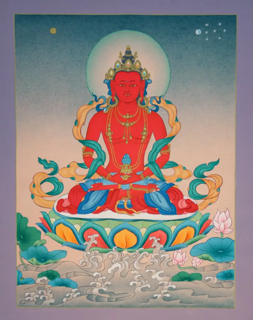 Amitayus Buddha Thangka – Karma Gadri Serenity