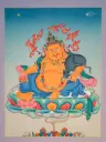 Yellow Jambhala Thangka – Karma Gadri Mini Painting – Prosperity Rooted in Generosity 