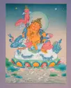 Vaishravana Thangka – Snow Lion Rider