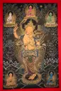 Standing Manjushri Thangka – Golden Nagthang – Menri Style