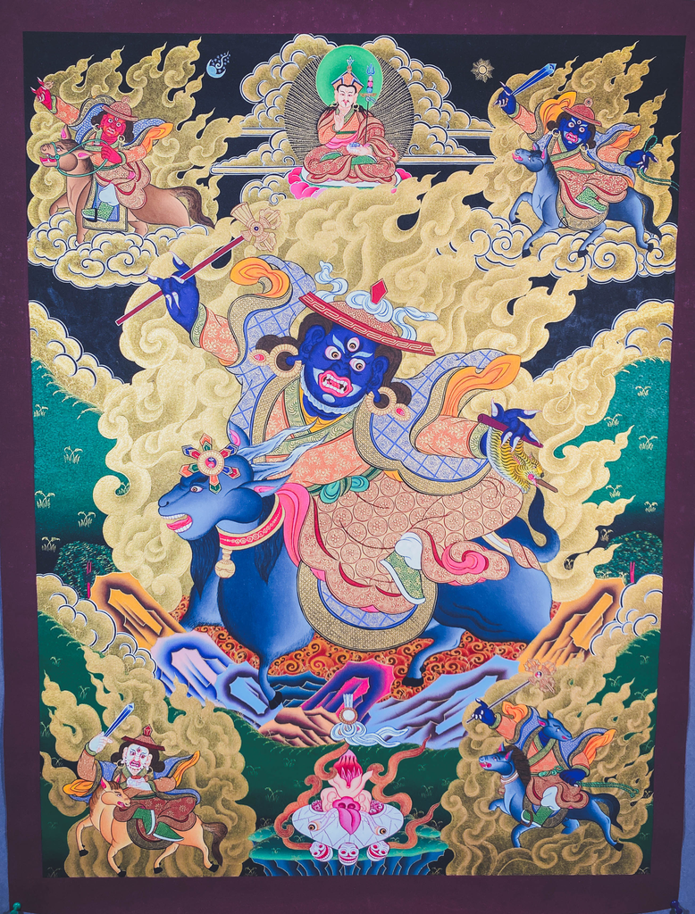 Damchen Dorje Legpa Thangka – Full Retinue Assembly