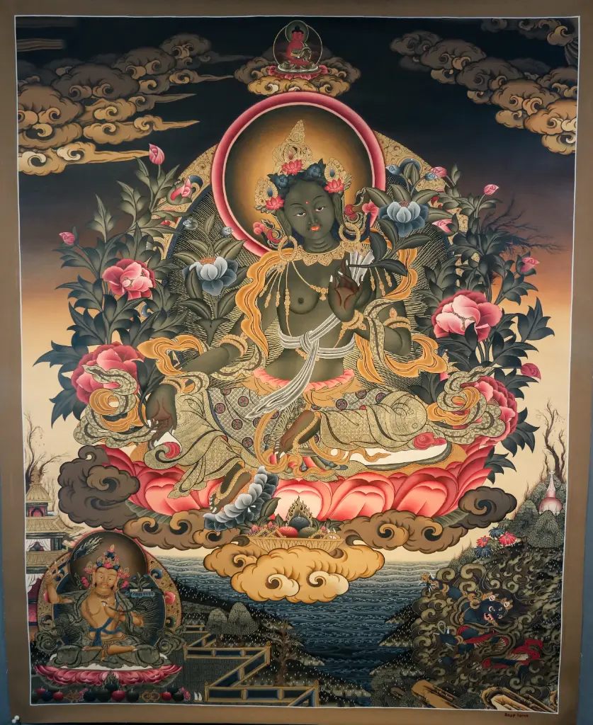 Green Tara Thangka – Nagthang Natural Style