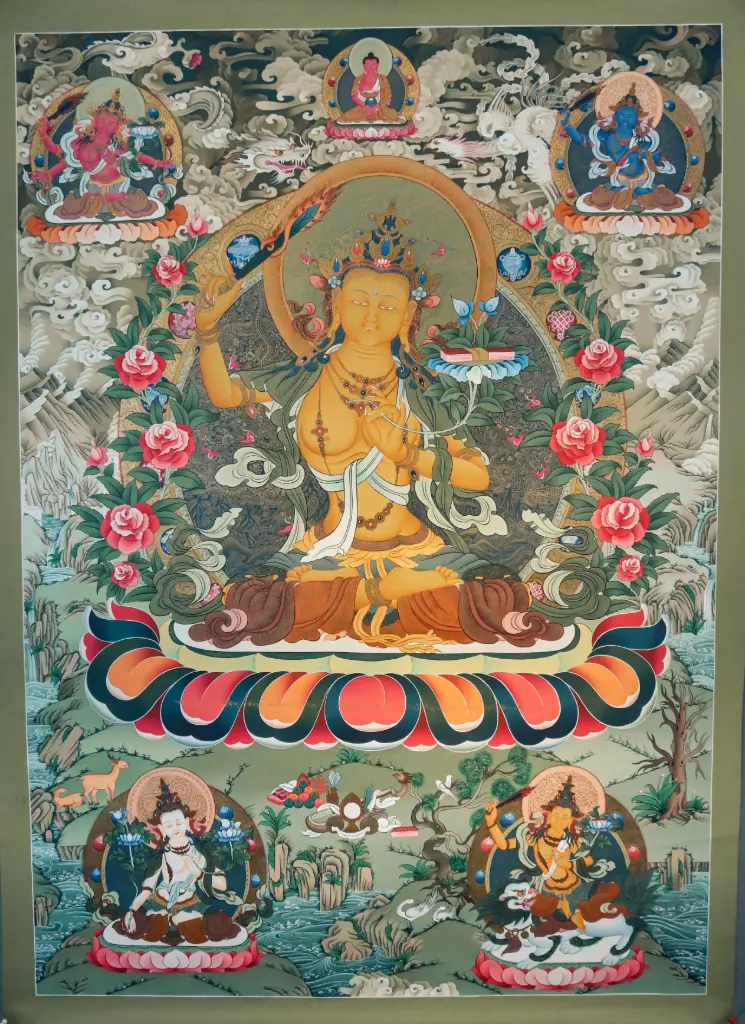 Arapachana Manjushri Thangka – Amitabha Crown Assembly