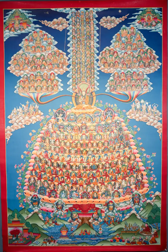 Tsongkhapa Refuge Tree Thangka – The Gelugpa Assembly – Source of Infinite Blessings