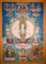 Thousand-Armed Chenrezig Thangka – Eleven-Headed Standing Form