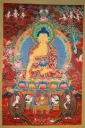 Shakyamuni Buddha Thangka – Red Menri Earth-Touching Assembly