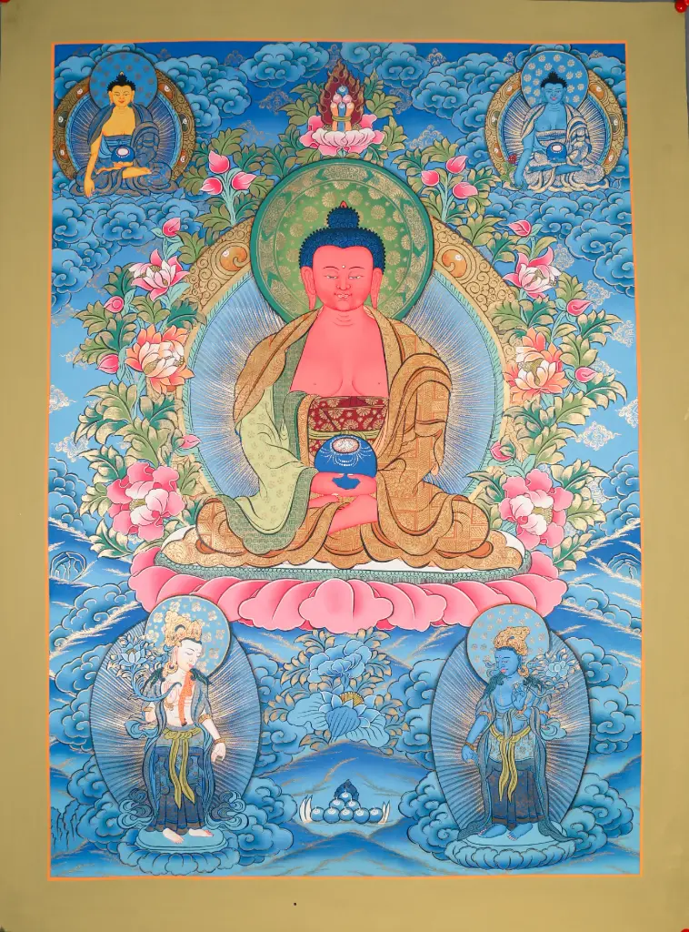 Amitabha Buddha Thangka – Blue Menri Assembly