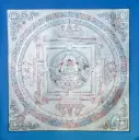 Silver Palace Mandala Thangka — Luminous Geometry of Vairocana