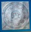 Green Tara Silver Mandala Thangka — Sacred Compassion