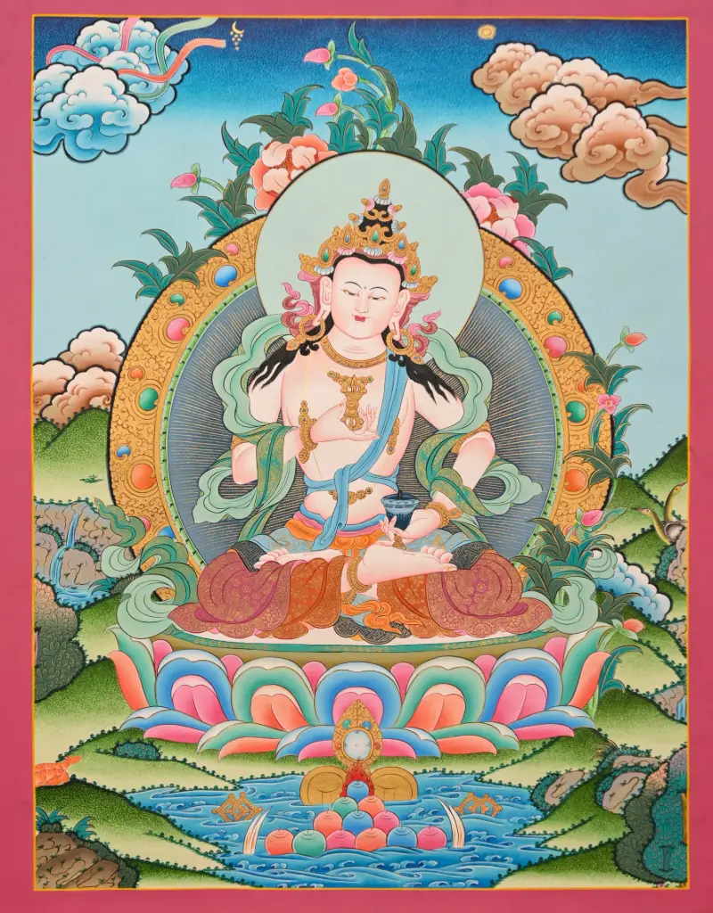 Vajrasattva Thangka – Menri Style – The Radiance of Inner Purity 