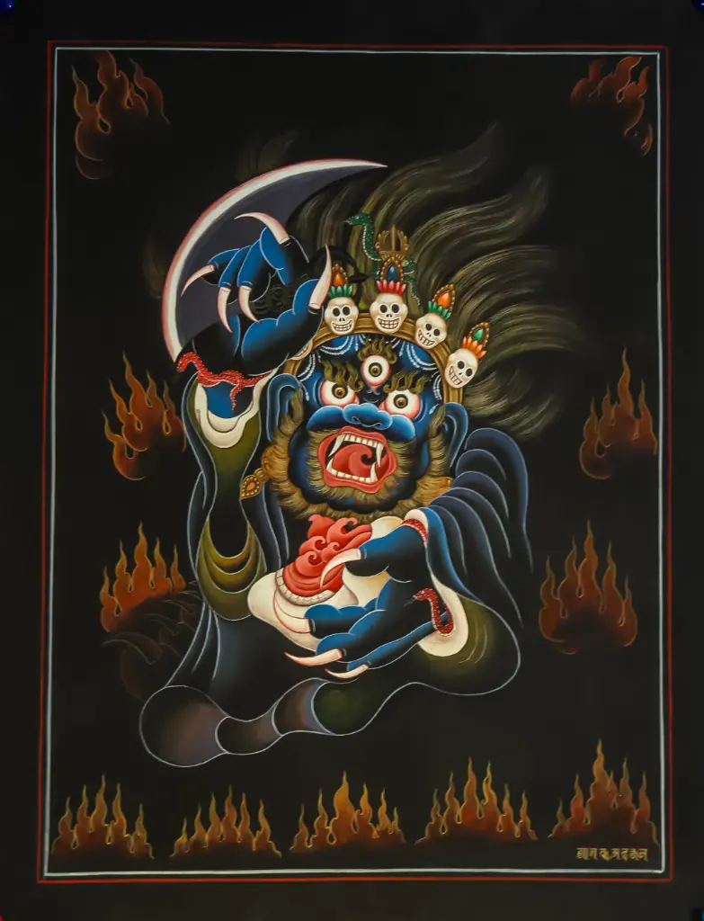 Bernagchen Mahakala Thangka (The Black-Cloaked Protector)