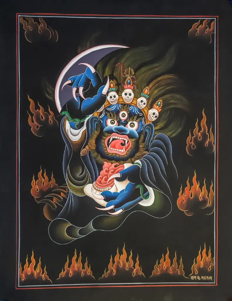 Bernagchen Mahakala Thangka (The Black-Cloaked Protector)