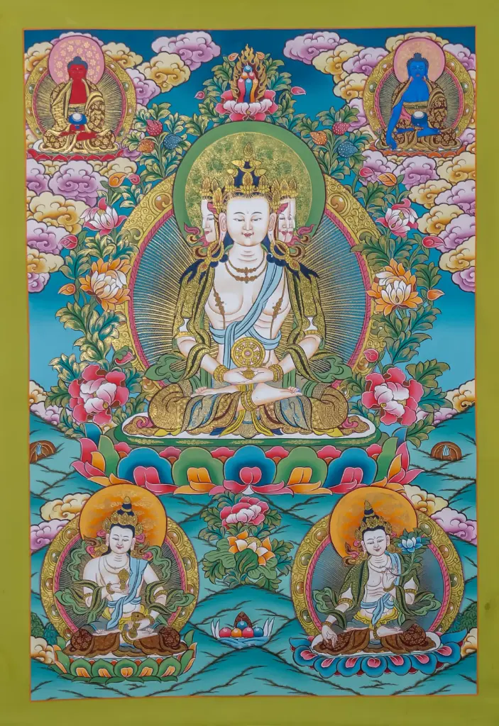 Mahavairocana Buddha Thangka – Blue Menri Assembly 