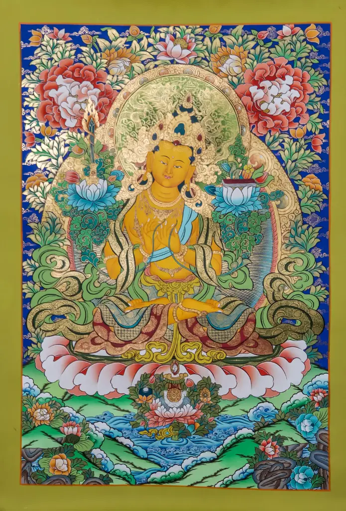 Manjughosa Manjushri Thangka – Golden Radiance