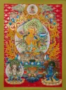 Aparachana Manjushri Thangka – Red Ground Lineage