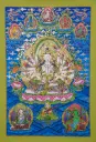 Lhamo Cunde Thangka – Blue Terrestrial Background