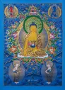 Shakyamuni Buddha Thangka – Blue Celestial Field
