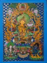 Aparachana Manjushri Thangka – Blue Auspicious Field