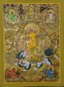 Manjushri Thangka – White Snow Lion Rider – Menri Style Nepal