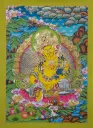 Yellow Jambhala Thangka – 24K Gold Detail – Wealth of Pure Awareness
