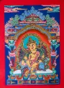 Yellow Jambhala Thangka – 24K Gold – Prosperity in Palace Light