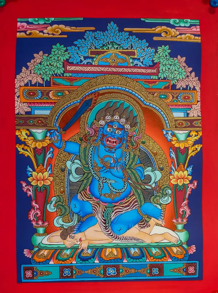 Acala Thangka – Wrathful Fire Background – Immovable Protection