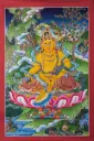 Yellow Jambhala Thangka – 24K Gold – Menri Earthly Abundance