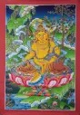 Yellow Jambhala Thangka – 24K Gold – Menri Earthly Abundance