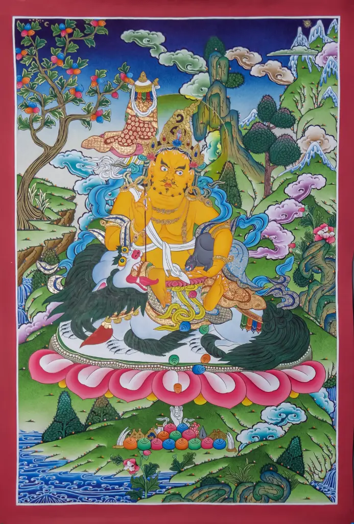 Vaishravana Thangka – Green Menri Hills – Wealth of Boundless Presence