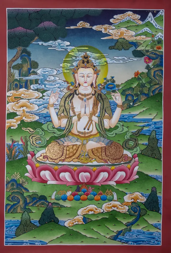 Chenrezig Thangka – Karma Gadri Hills – Touchstone for Inner Peace 