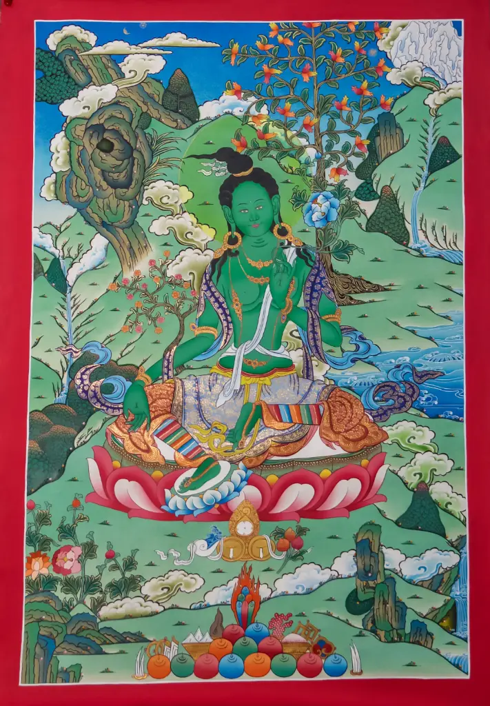 Green Tara Thangka – Terrestrial Realms 
