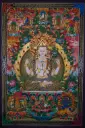 Chenrezig Thangka – Floral Throne Assembly – Ocean of Compassion